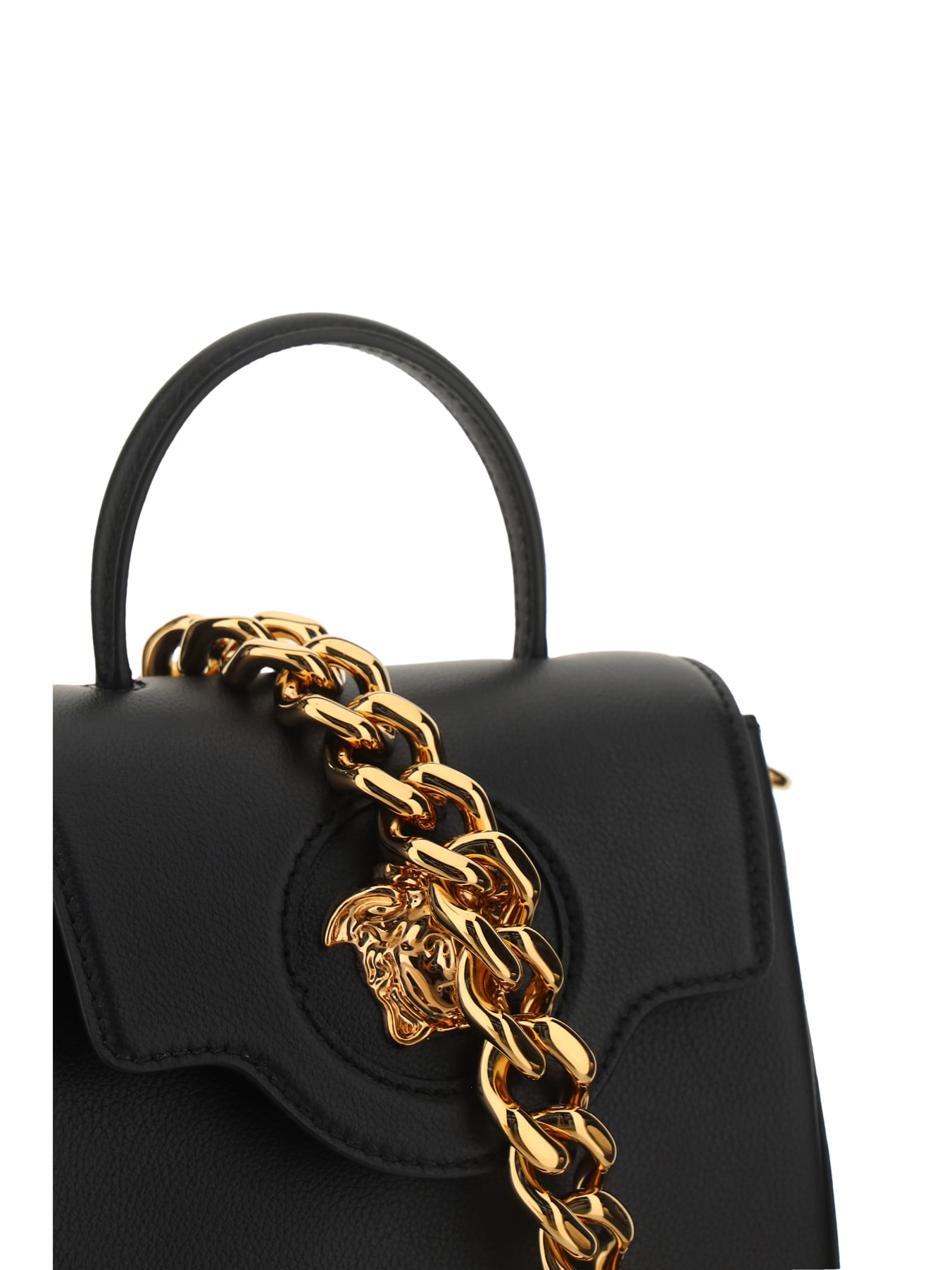 Shop Versace Handbag In Nero/oro