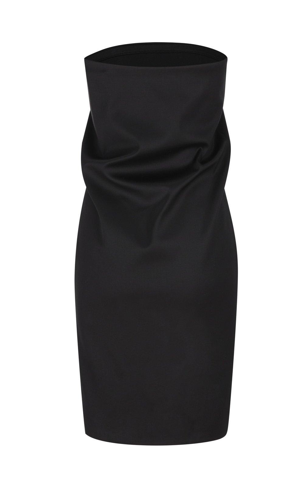 Shop Saint Laurent Strapless Pencil Dress In Black