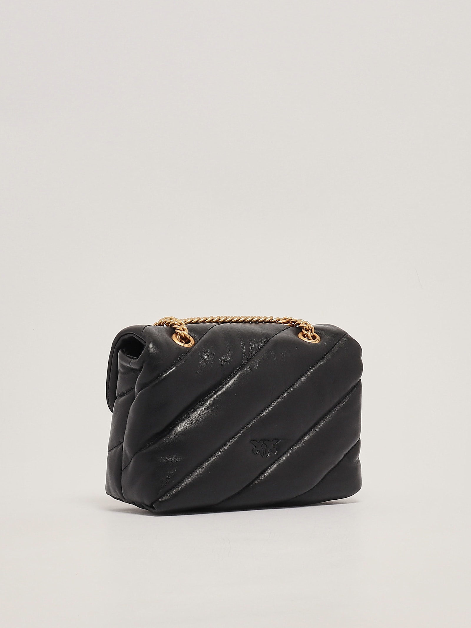 Shop Pinko Love Puff Mini Cl Clutch In Nero