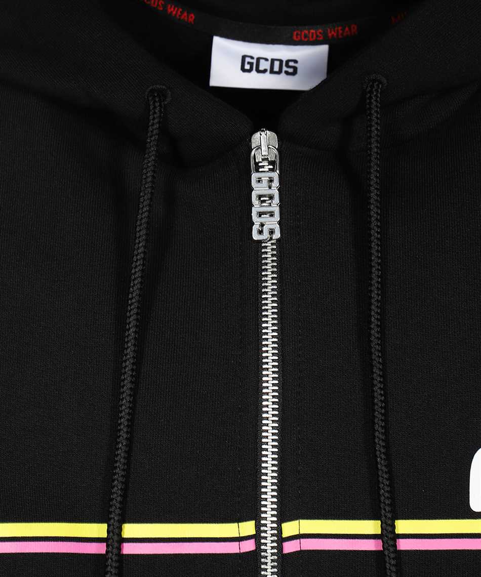 Gcds Black Waved Logo Hoodie In Black