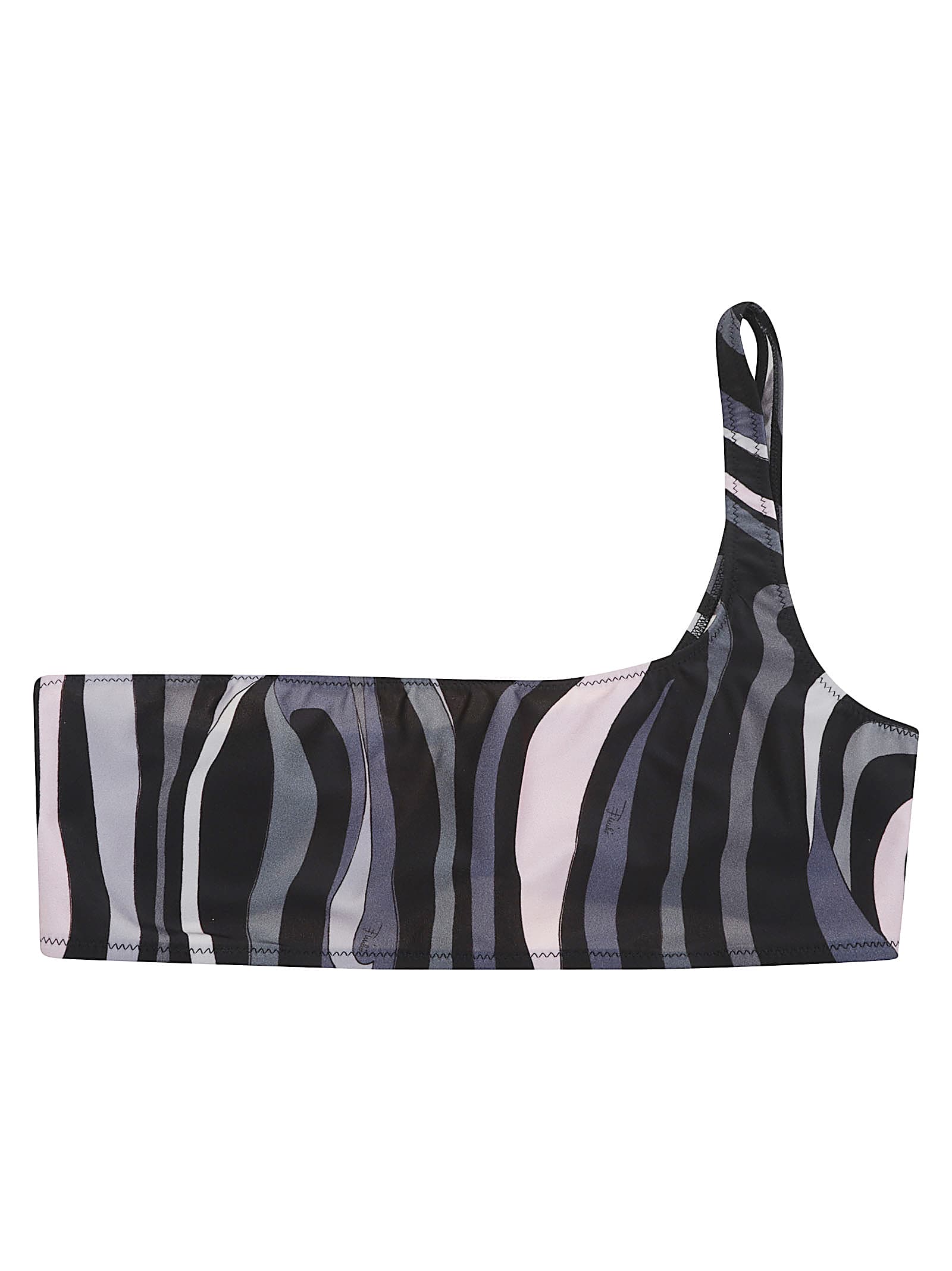 Pucci One-shoulder Bikini Top In Multi