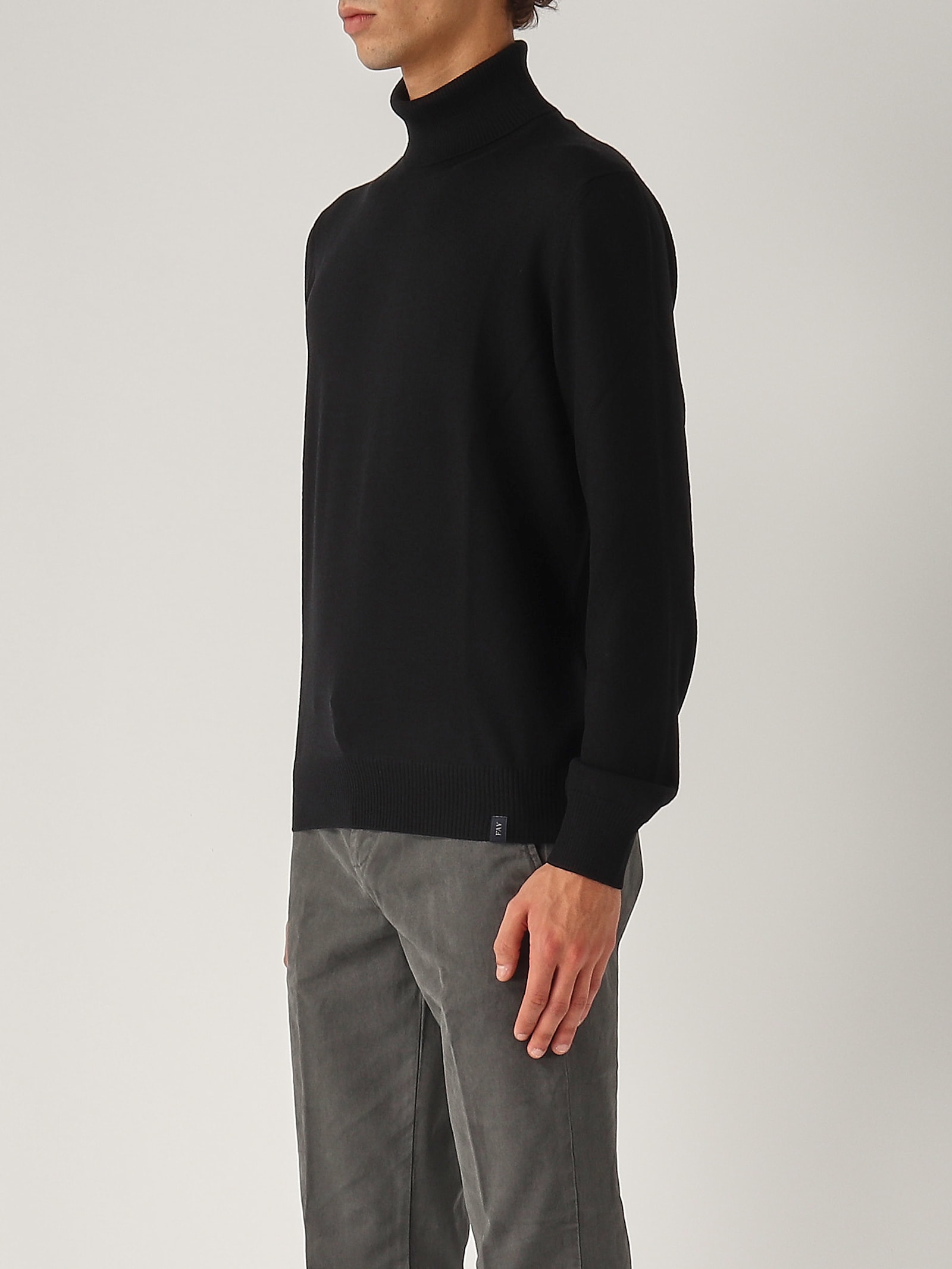 Shop Fay Maglia Dolcevita Uomo Sweater In Nero