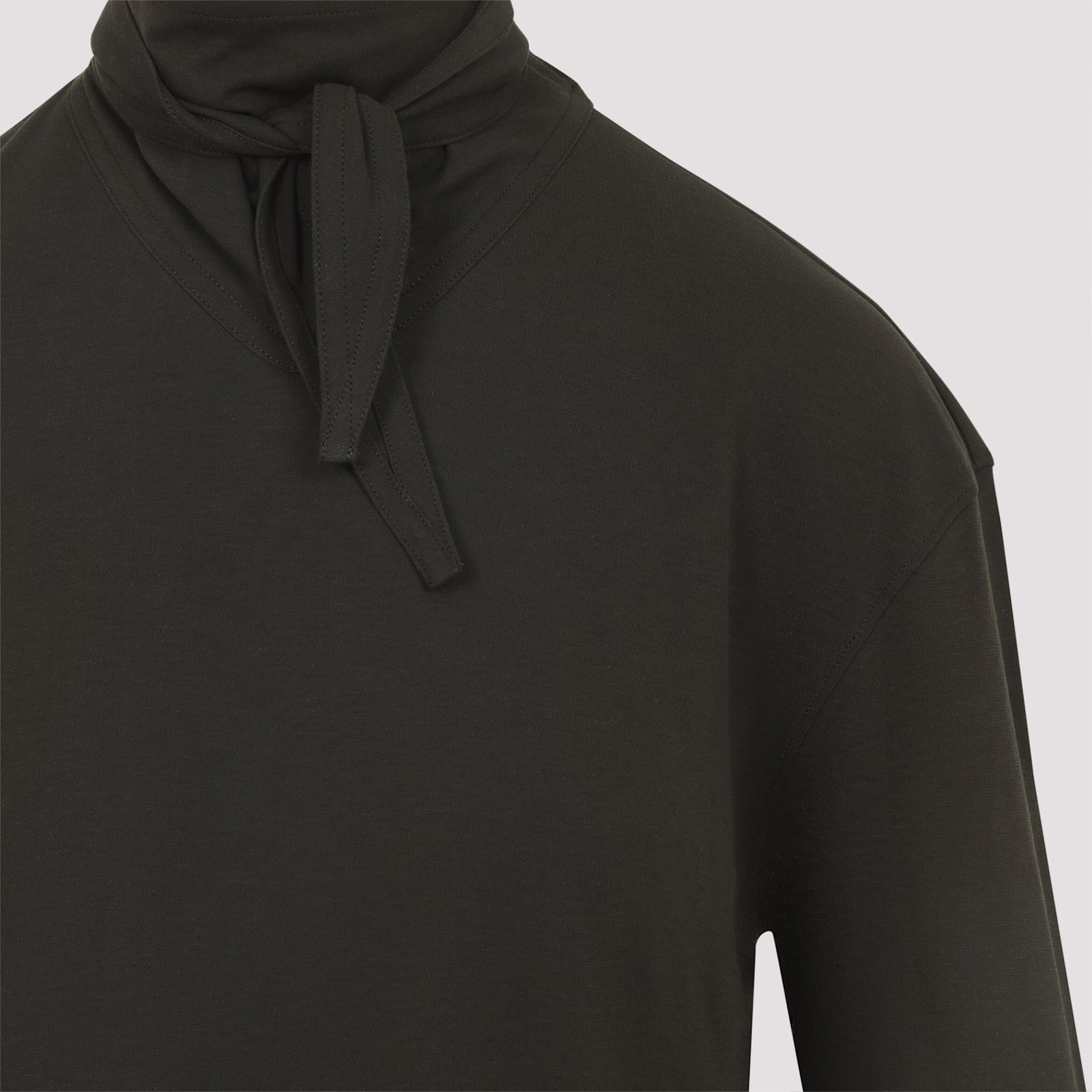 Lemaire Long Sleeved Top With Scarf Detail In Green