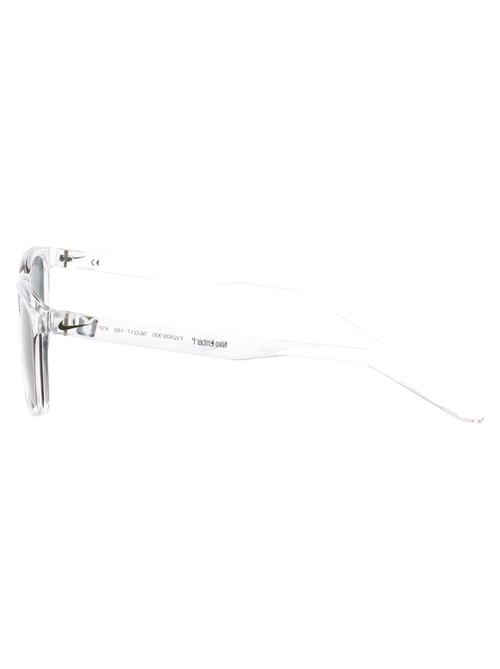 Nike Embar 56mm Polarized Square Sunglasses In White