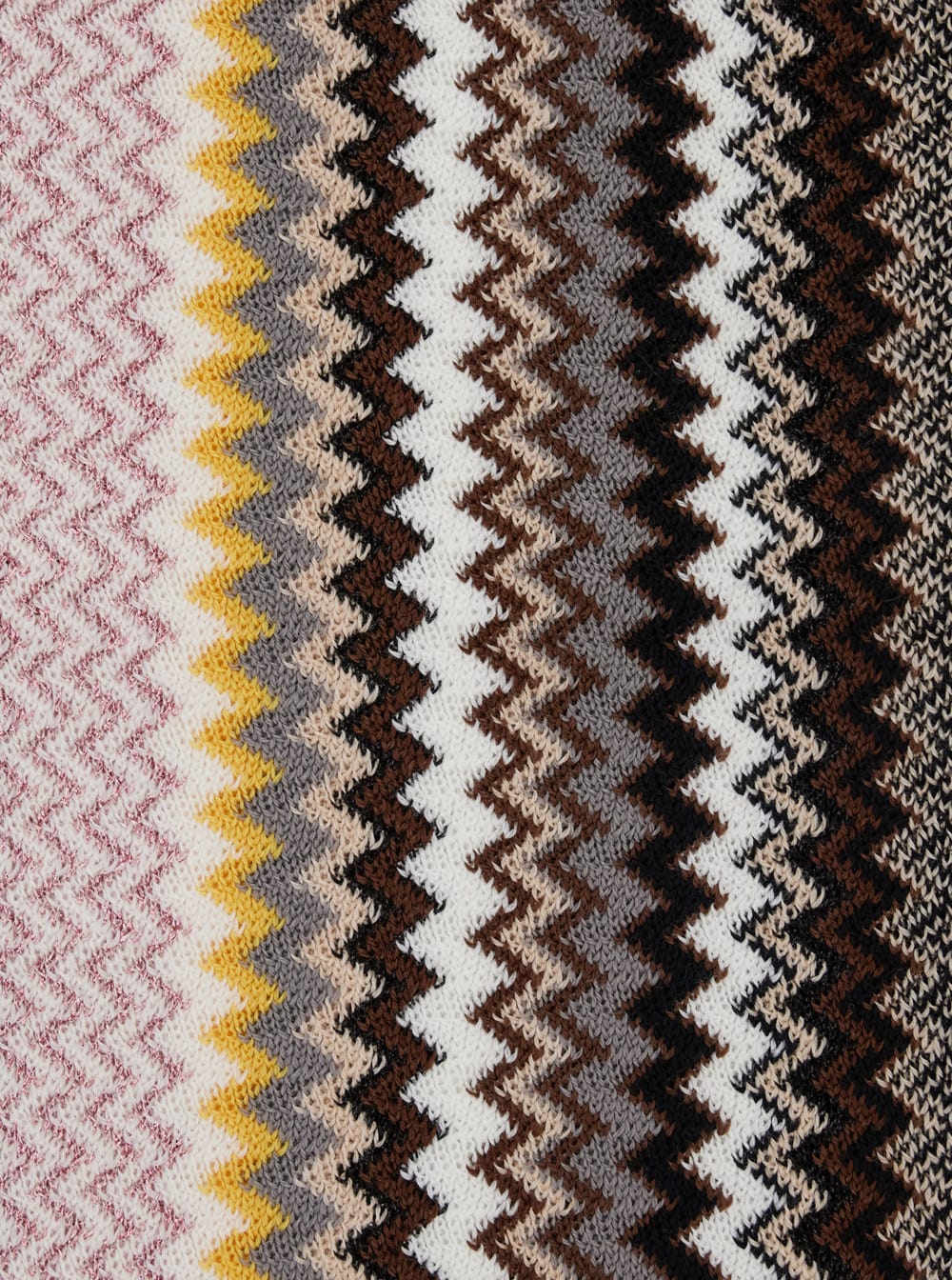 Missoni Multicolor Rectangular Scarf With Chevron Motif In Viscose Blend Woman In Multi