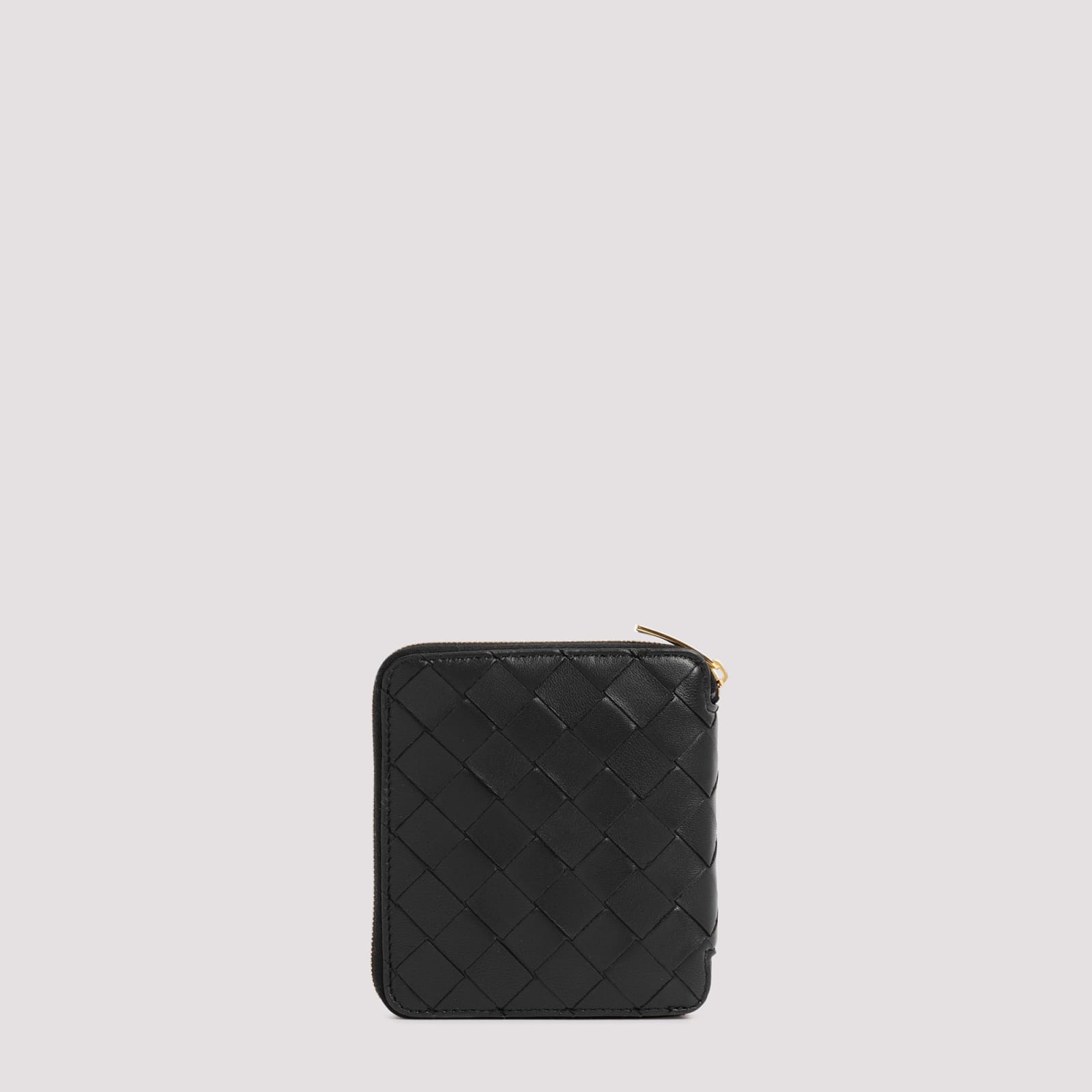 Shop Bottega Veneta Leather Wallet In Black Gold