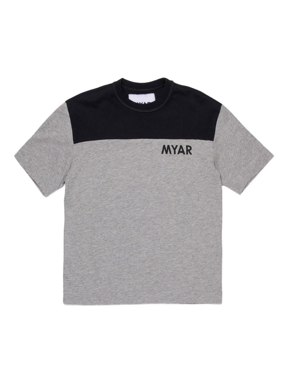 Myar Two-tone Cotton T-shirt In Gray