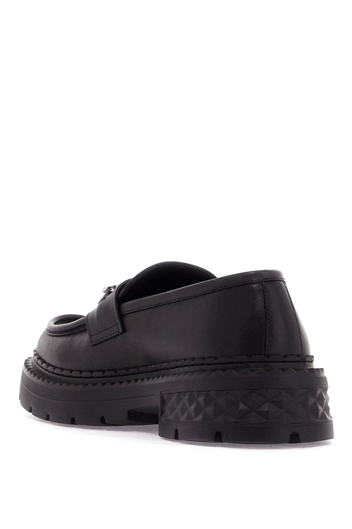 Shop Jimmy Choo Leather Marlow Loafers In Black Gunmetal (black)