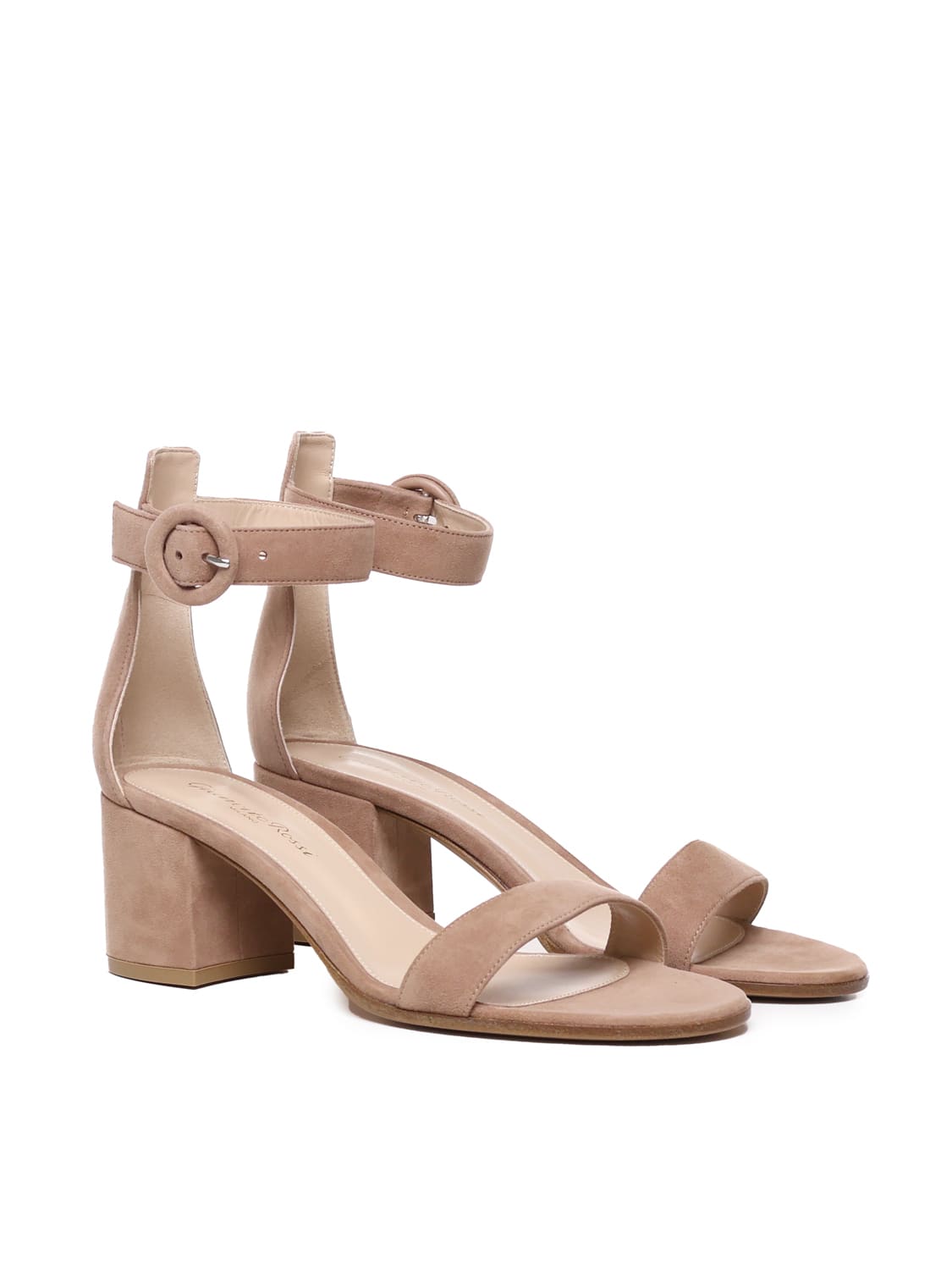 Shop Gianvito Rossi Versilia 60 Sandals In Suede In Praline