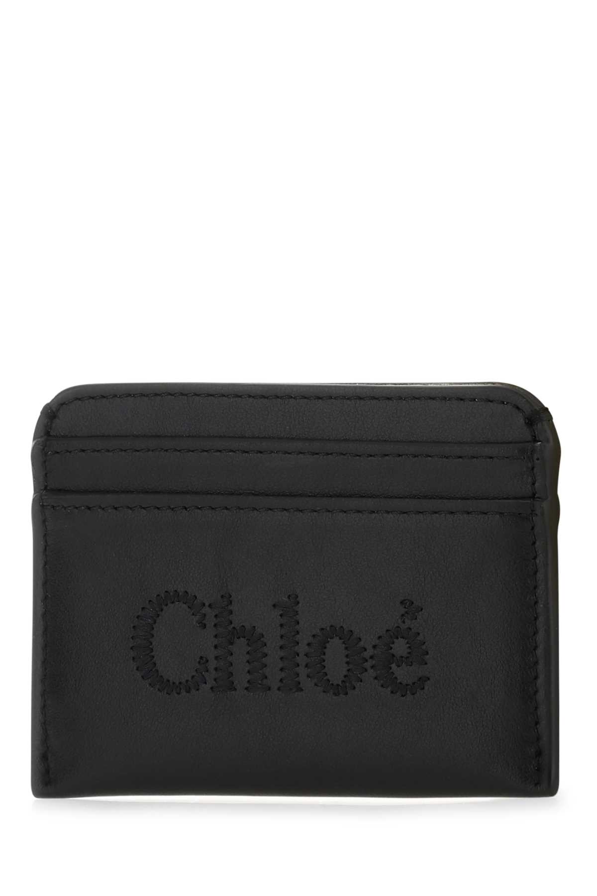 Shop Chloé Black Leather Card Holder In 001