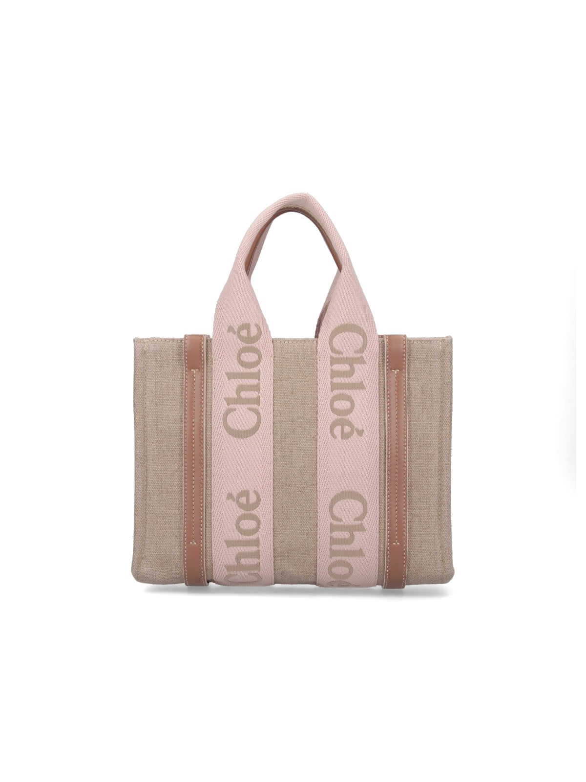Chloé Woody Tote Bag In Neutral
