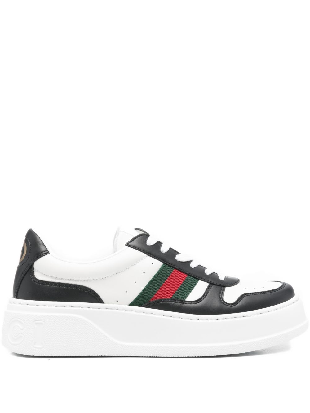 Gucci Chunky B Leather Sneakers In Black