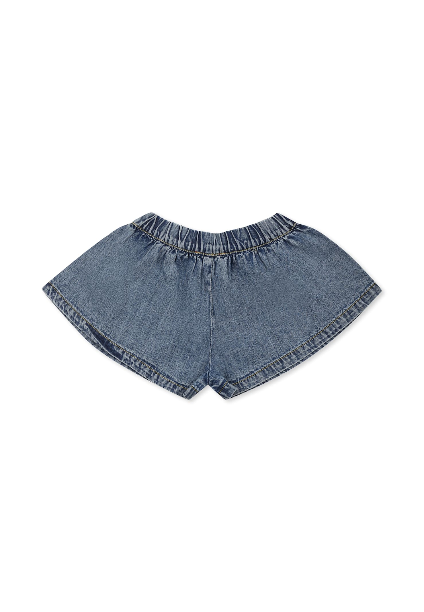 Diesel Denim Shorts For Baby Girl With Logo In Denim