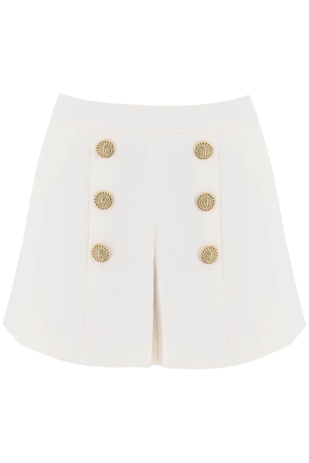 Crepe Shorts With Embossed Buttons