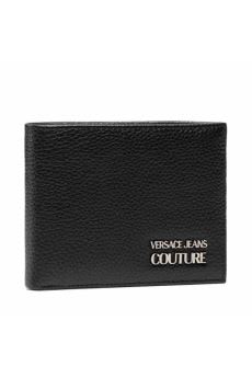 Versace Jeans Couture Man s Black Leather Card Holder With Baroque Print
