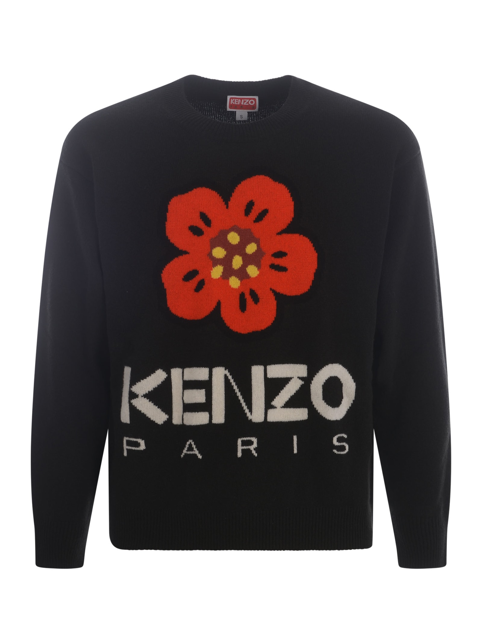 Shop Kenzo Sweater  Flower In Wool In Nero