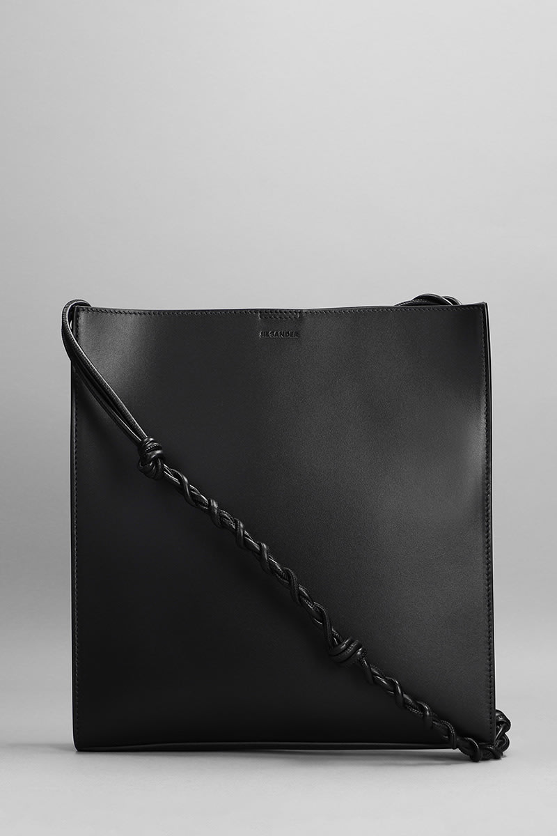 Jil Sander Tangle Md Shoulder Bag In Black Leather | ModeSens