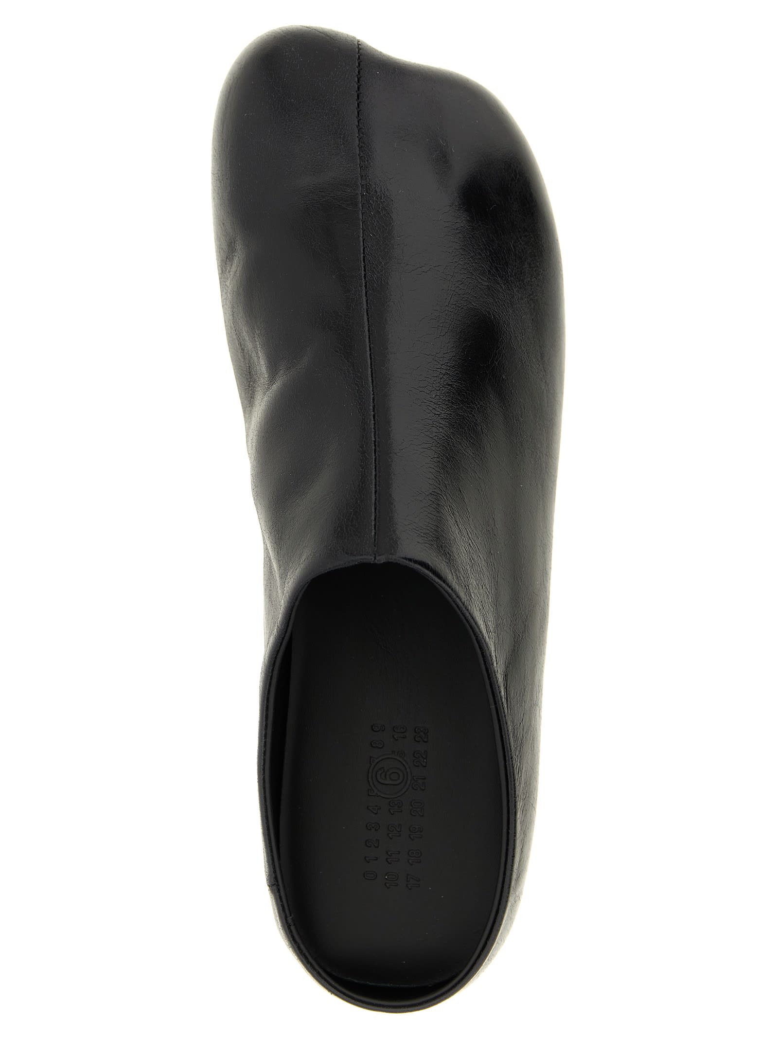 Mm6 Maison Margiela Anatomical Leather Sabot In Black