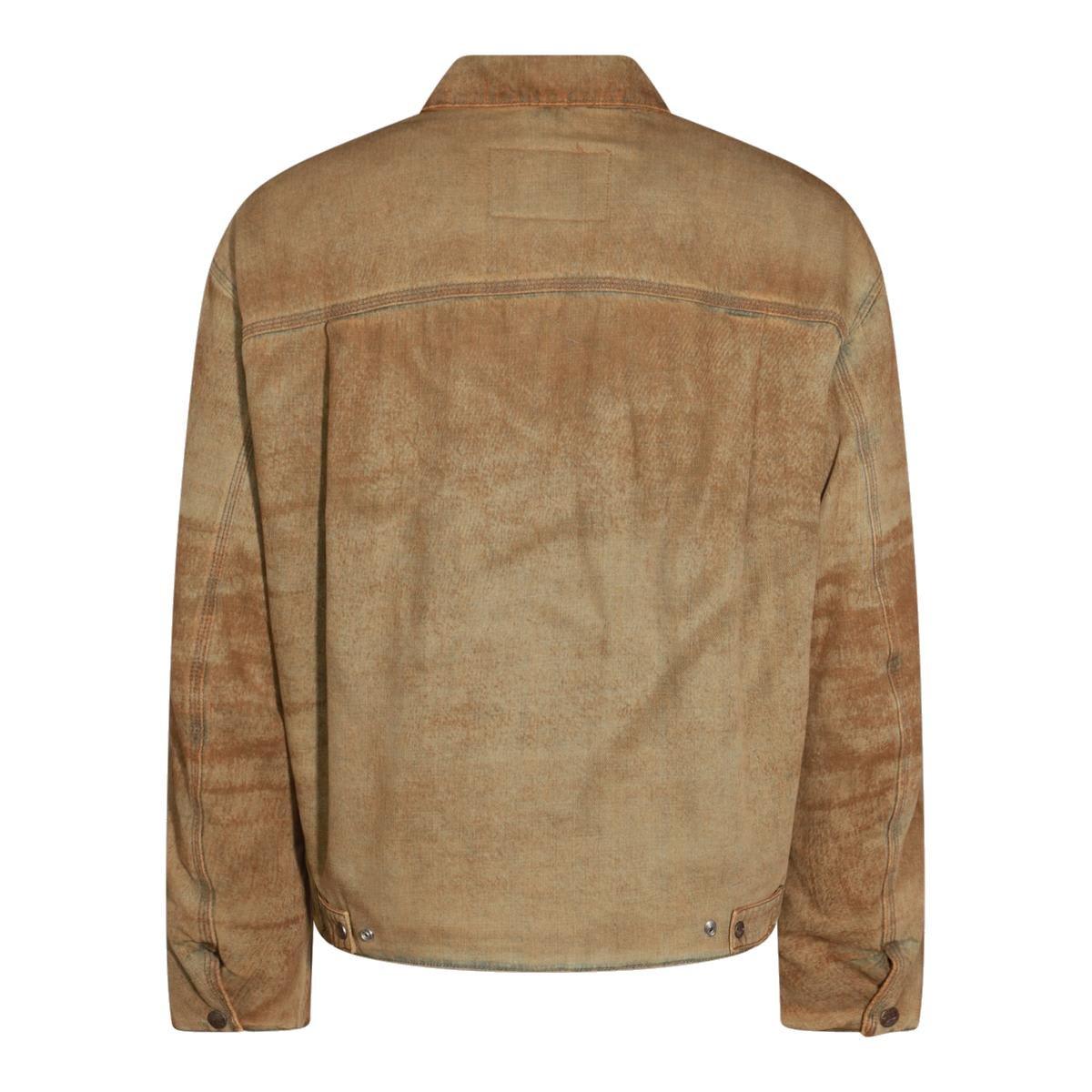 Shop Diesel D-stack Cut-out Jacket In Marrone