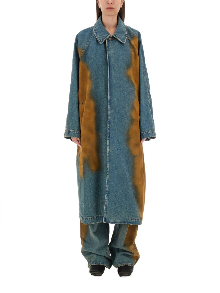 Shop Uma Wang Coat Carlo In Blue