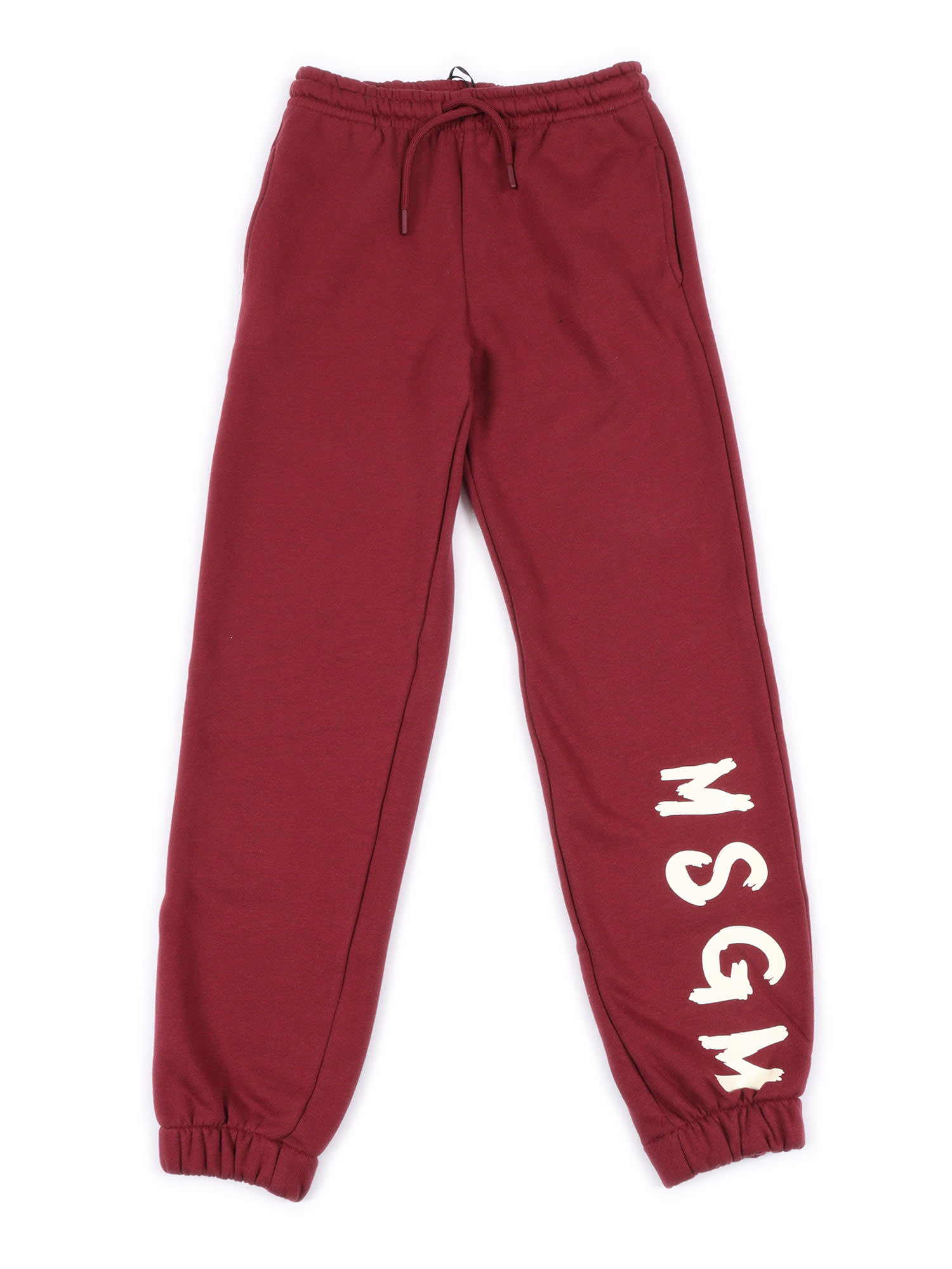 Msgm Fleece Pants Unisex In Red