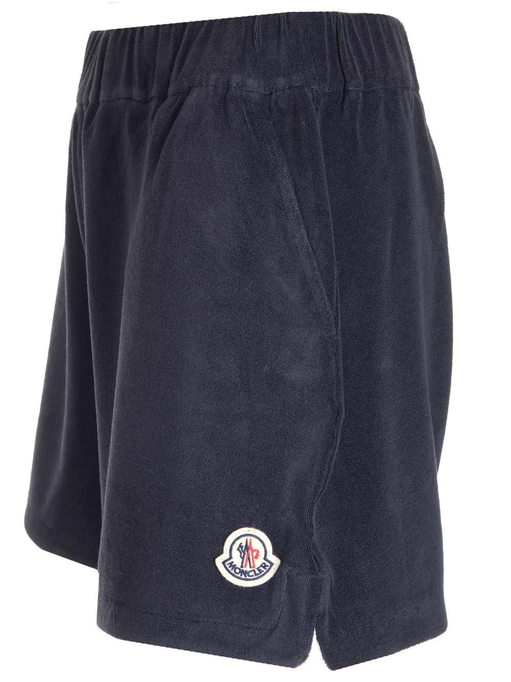 Shop Moncler Shorts With Logo In Blu