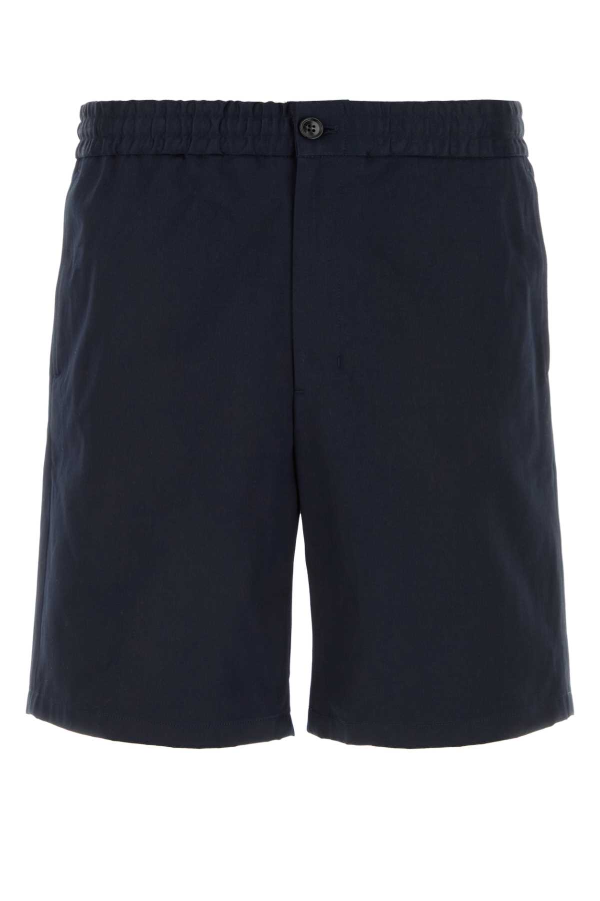 Midnight Blue Cotton Bermuda Shorts