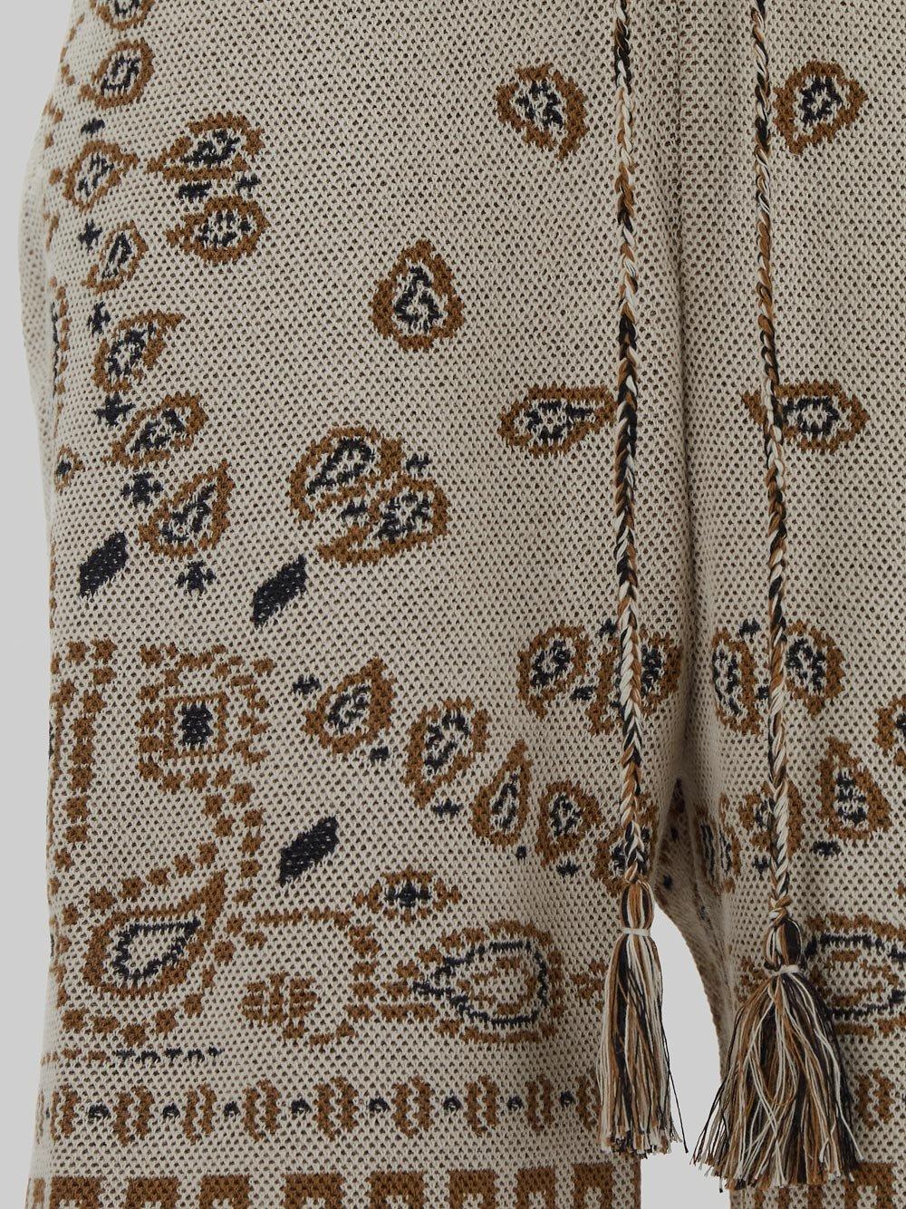 Shop Alanui Bandana-pattern Drawstring Shorts In Beige