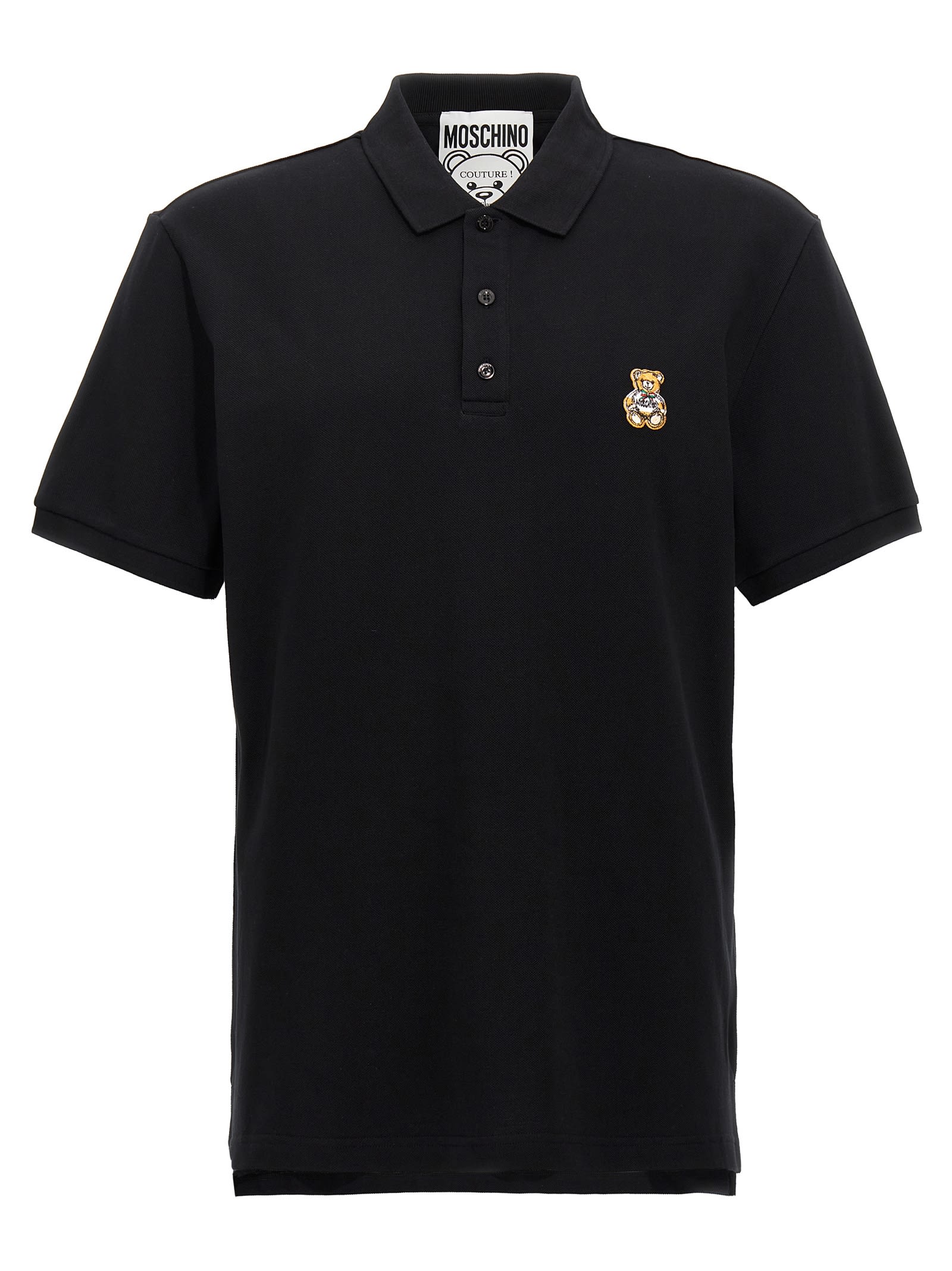 Shop Moschino Teddy Polo Shirt In Black