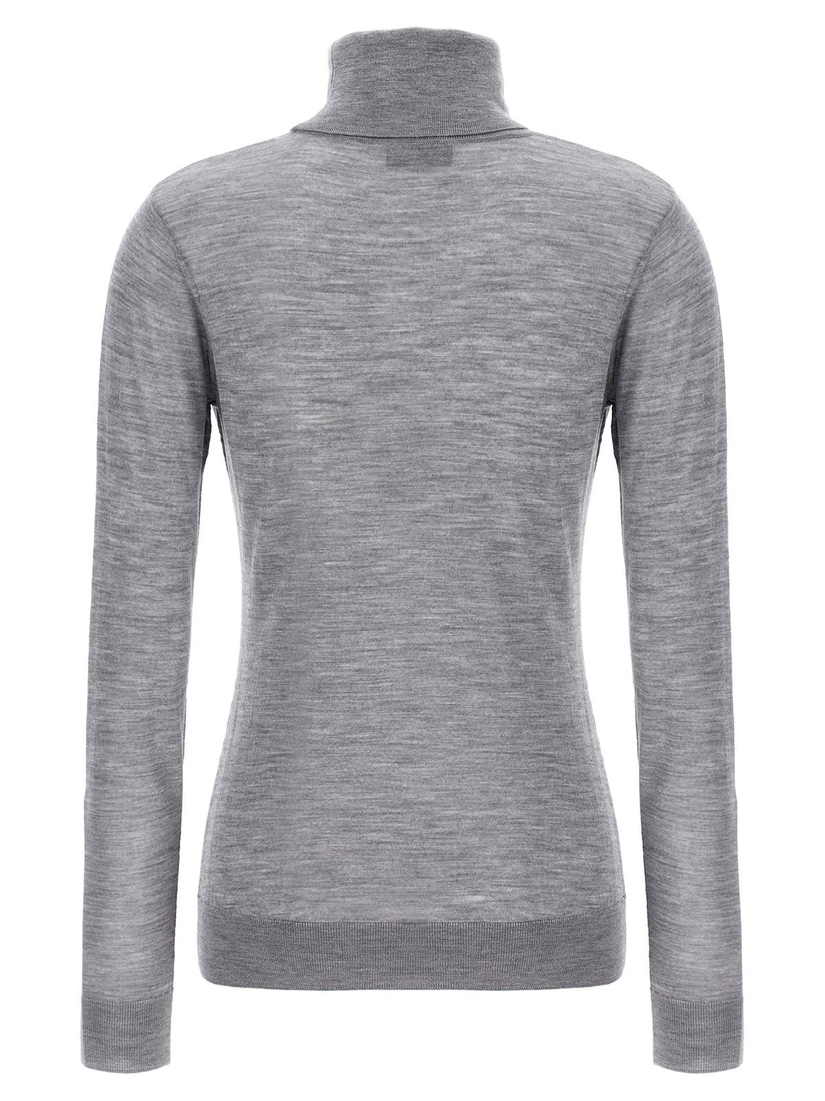 Shop Elisabetta Franchi Turtleneck Long-sleeved Jumper In Grigio