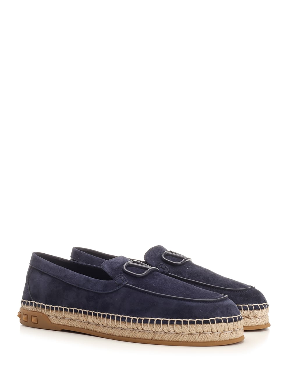 Shop Valentino Espadrilles In Blue Suede In Marine