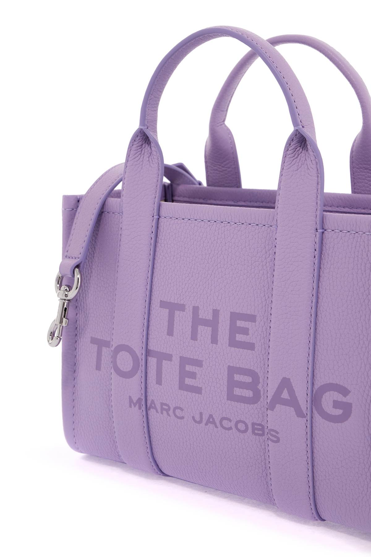 Shop Marc Jacobs The Leather Small Tote Bag In Wisteria (purple)