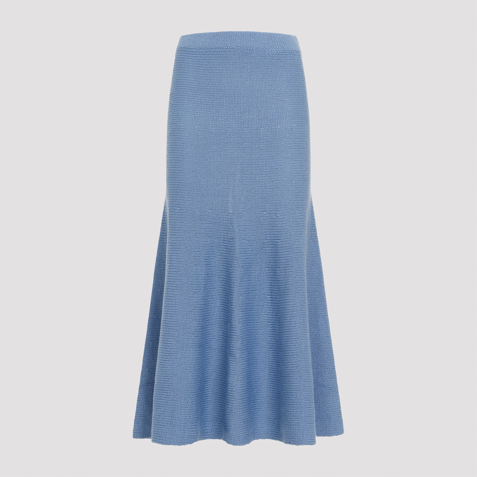 Shop Gabriela Hearst Manni Midi Skirt In Ldb Light Blue Denim