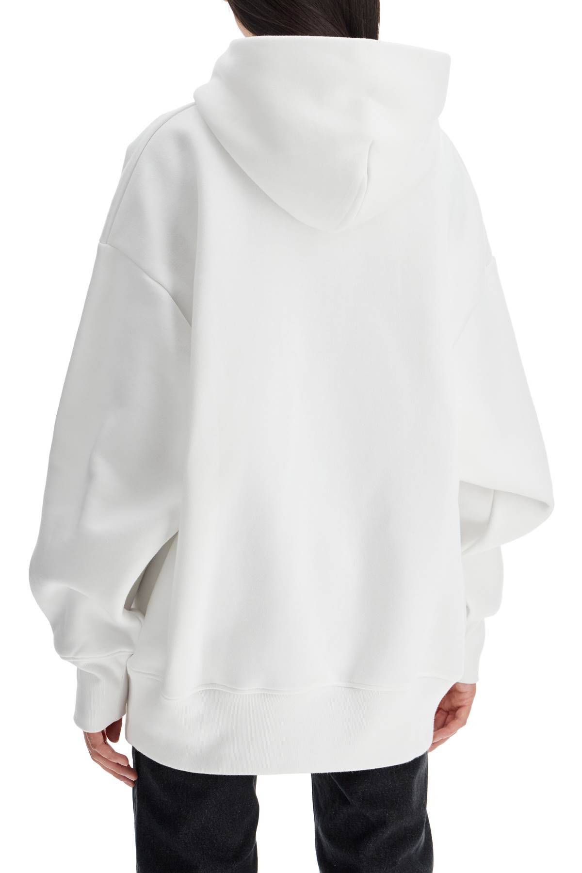 Shop Jean Paul Gaultier Oversized Hoodie With Hood In White/black (white)