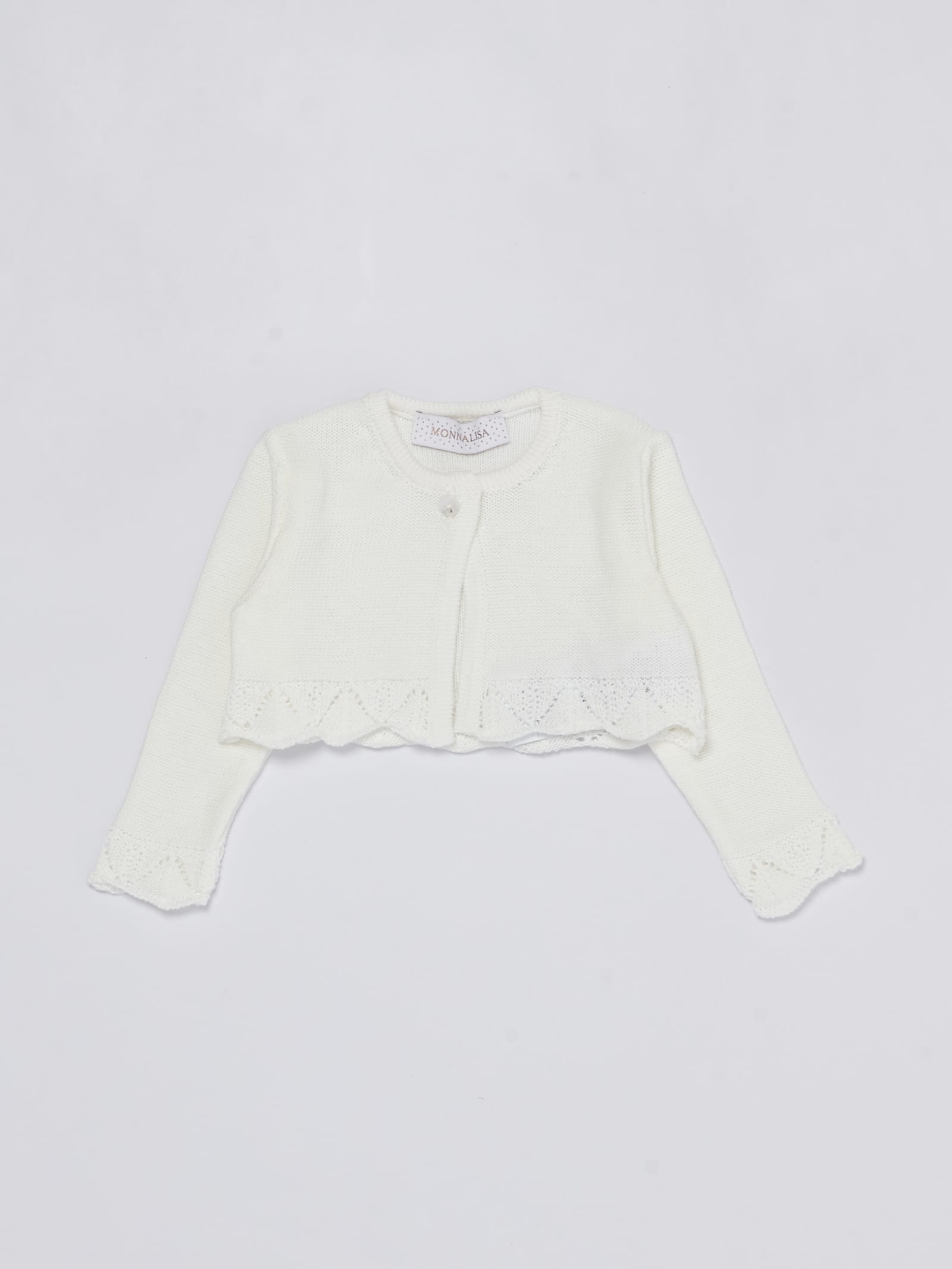 Monnalisa Babies' Cardigan Tricot Cardigan In Bianco