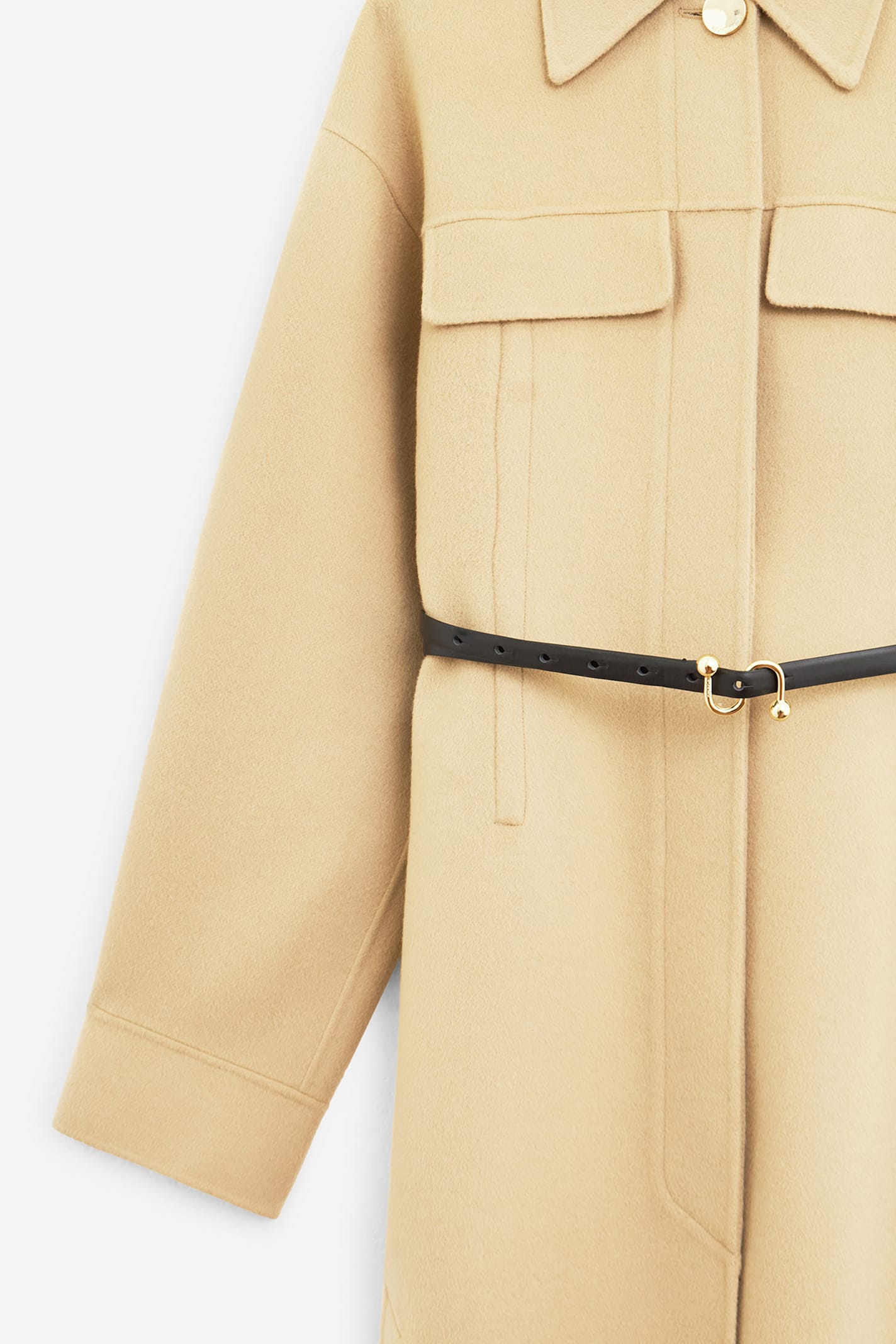 Sportmax "oil" Coat In Neutral