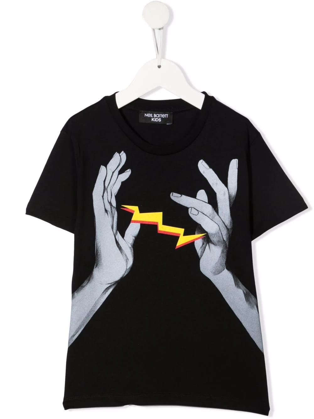 Neil Barrett Kids Black T-shirt With Logo And Front Graphic Print