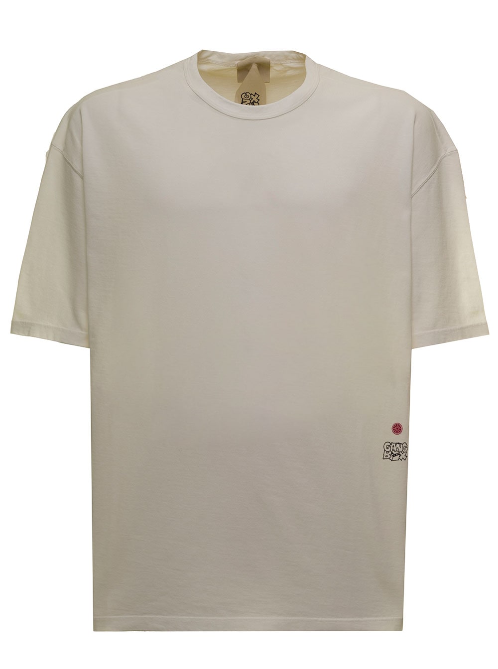Ten C Mans Ivory Colored Cottont-shirt With Back Print