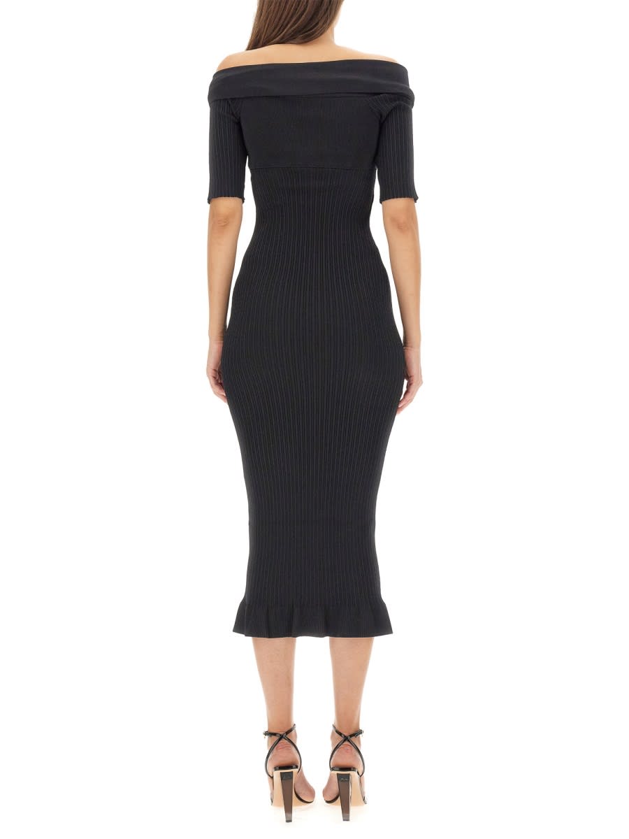 Shop Philosophy Di Lorenzo Serafini Off-the-shoulder Dress In Black