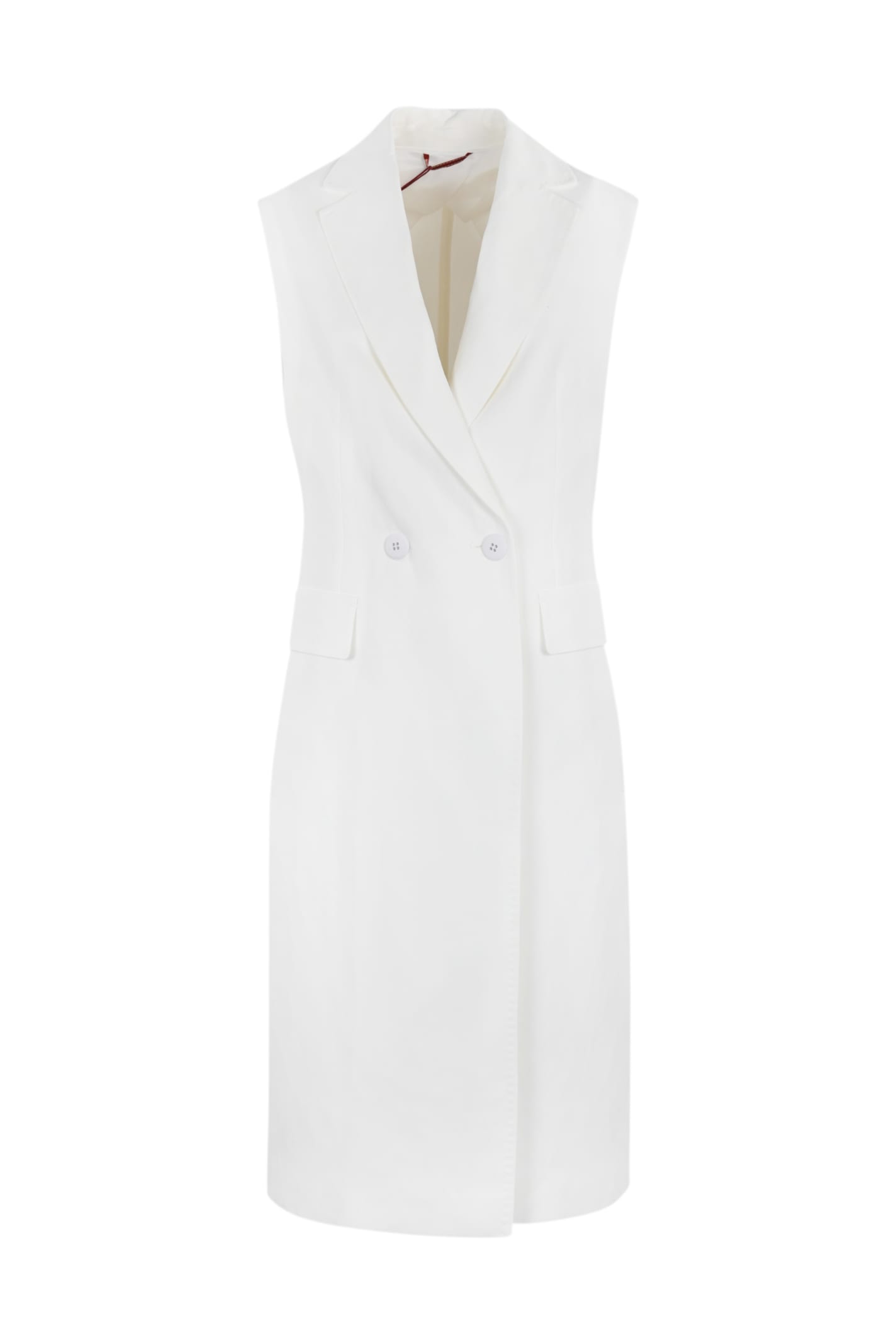 Long Waistcoat In Viscose And Linen
