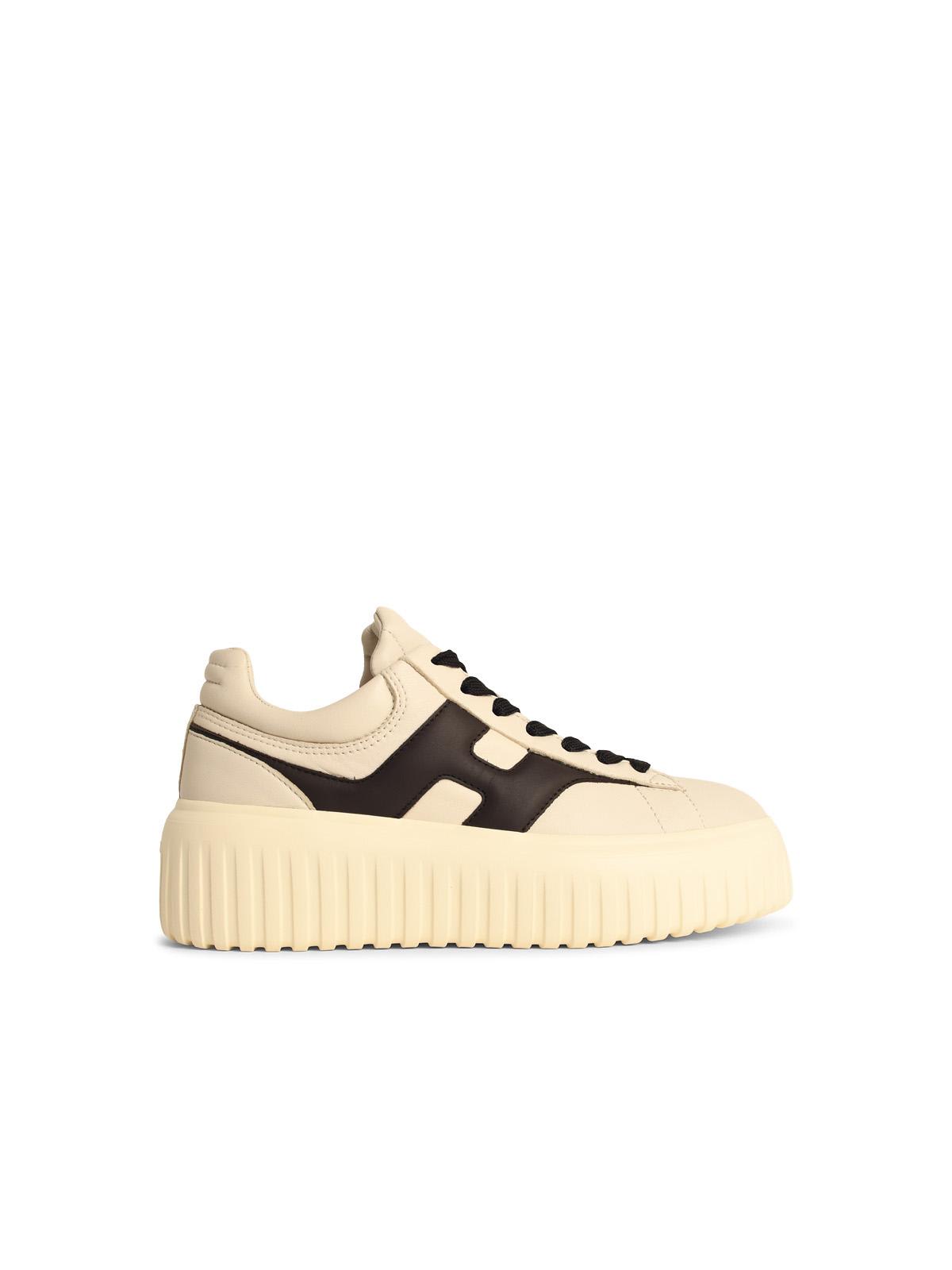 Hogan Beige Sneakers With Chunky Ridged Sole In Neutral
