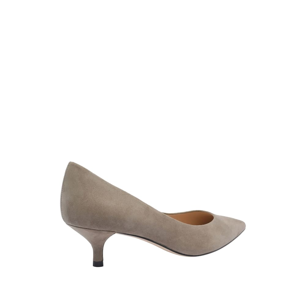 Stuart Weitzman Pointed Toe Suede Finish Pumps In Gray
