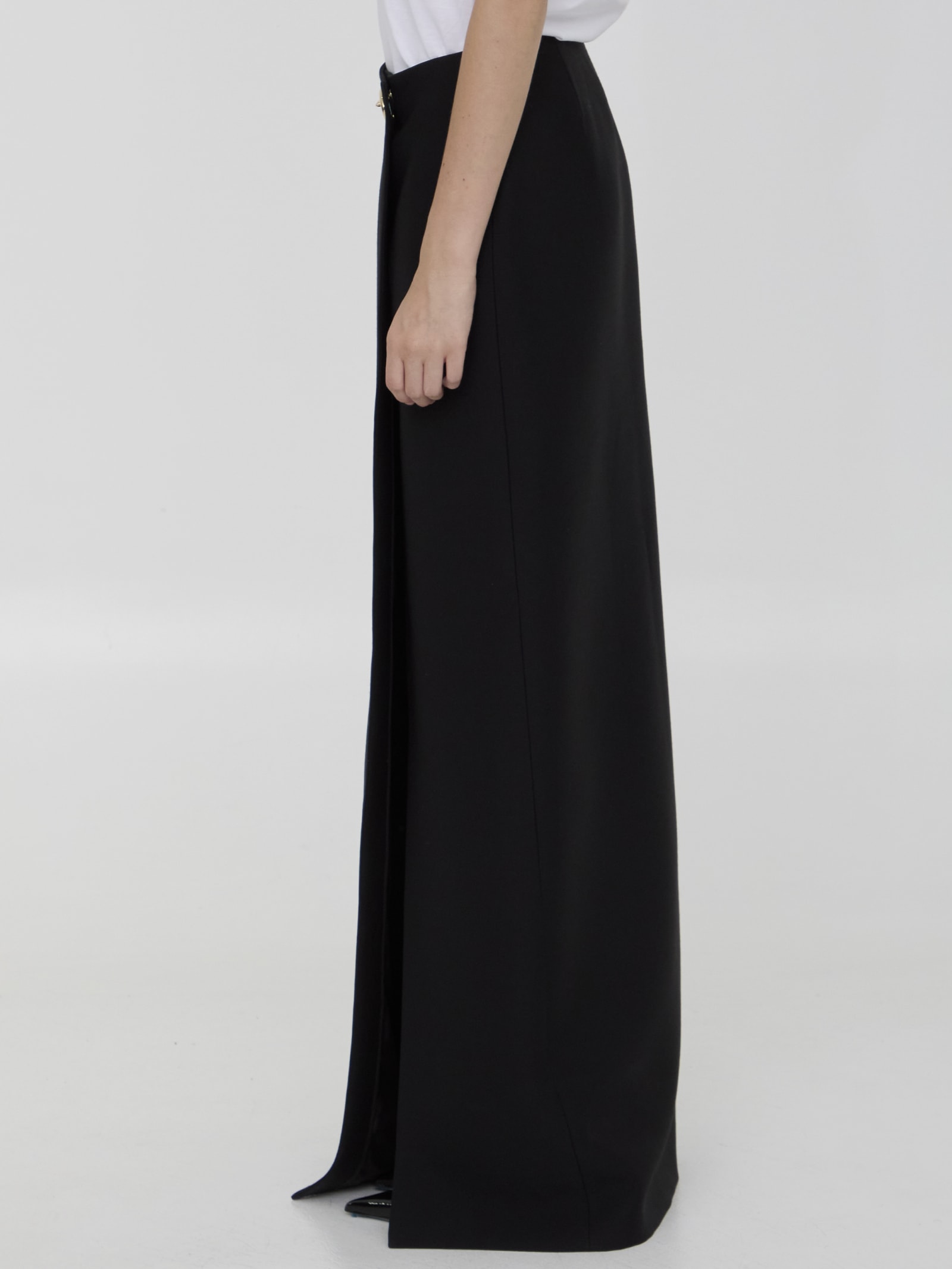 Shop Valentino Skirt In Crepe Couture In Black