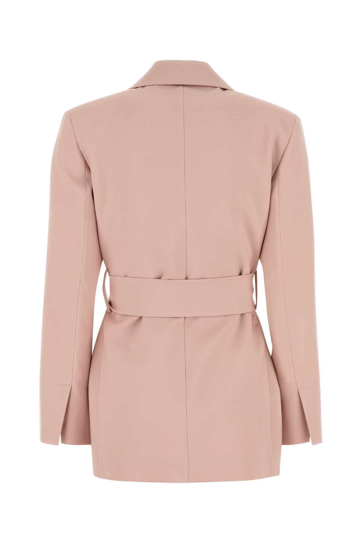 Weekend Max Mara Powder Pink Wool Teso Blazer In Pink