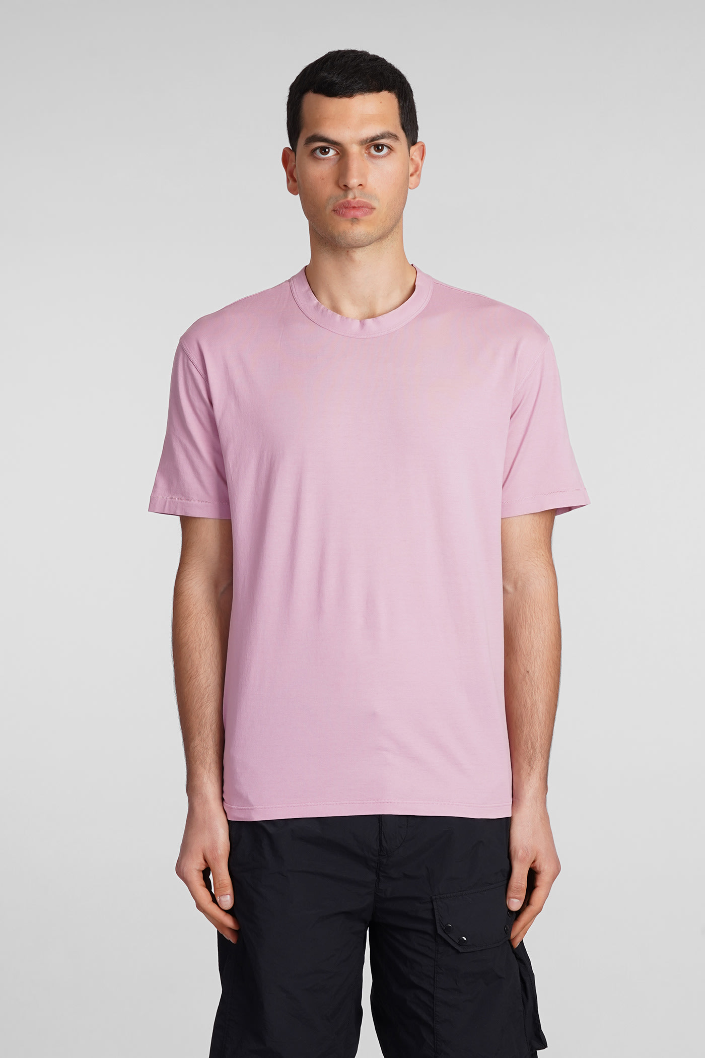 Shop Ten C T-shirt In Rose-pink Cotton