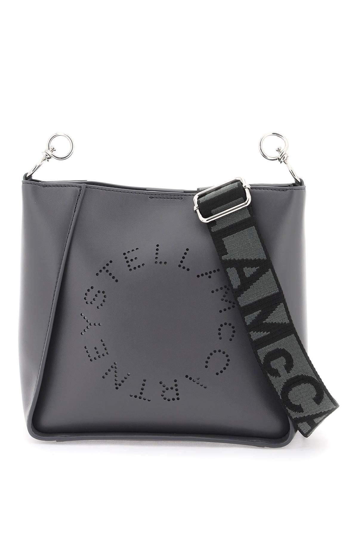 Stella Mccartney Crossbody Bag With Perforated Stella Logo In Slate (grey)