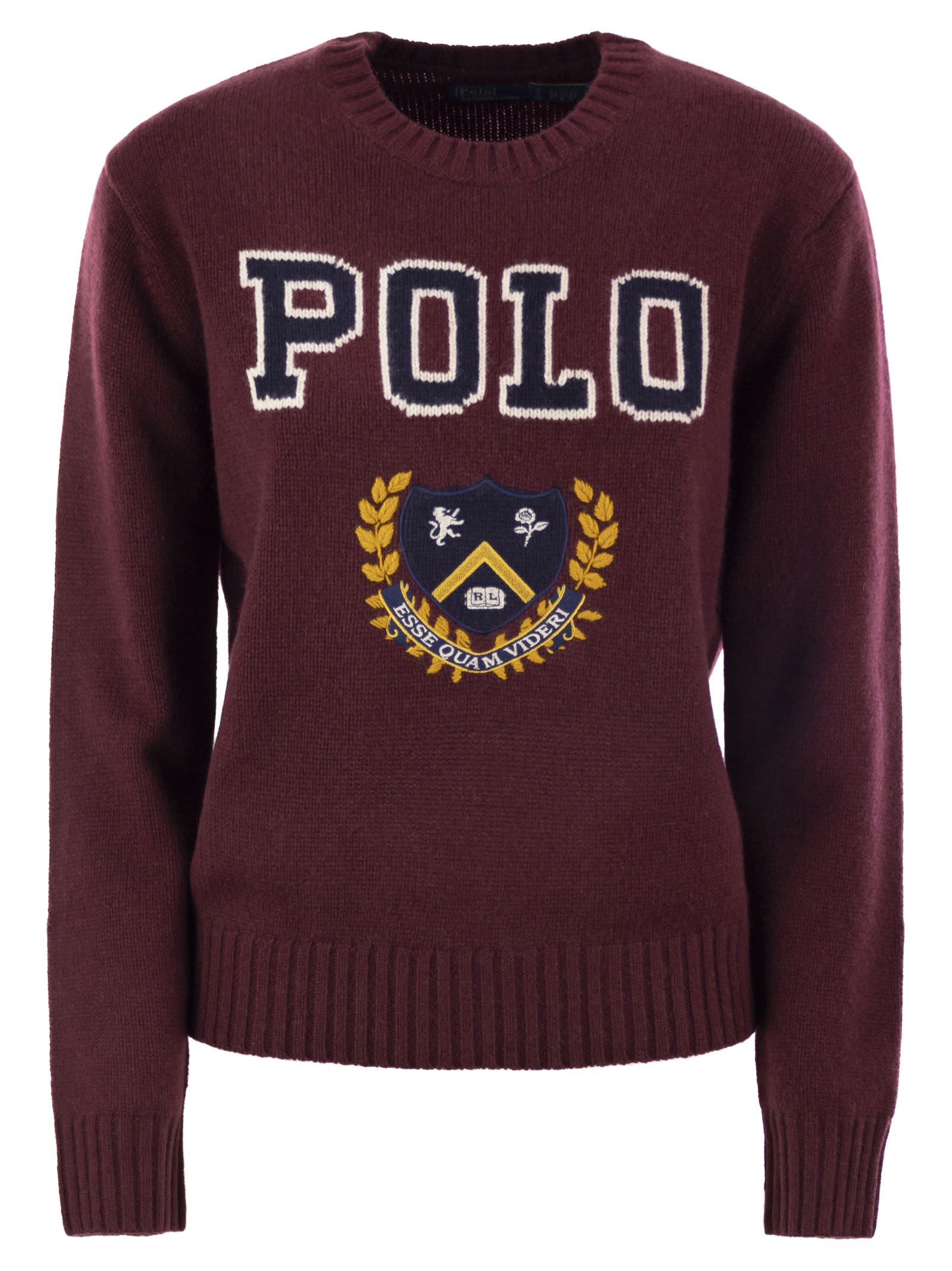 Shop Polo Ralph Lauren Maglione Rich Rugby Multi In Bordeaux