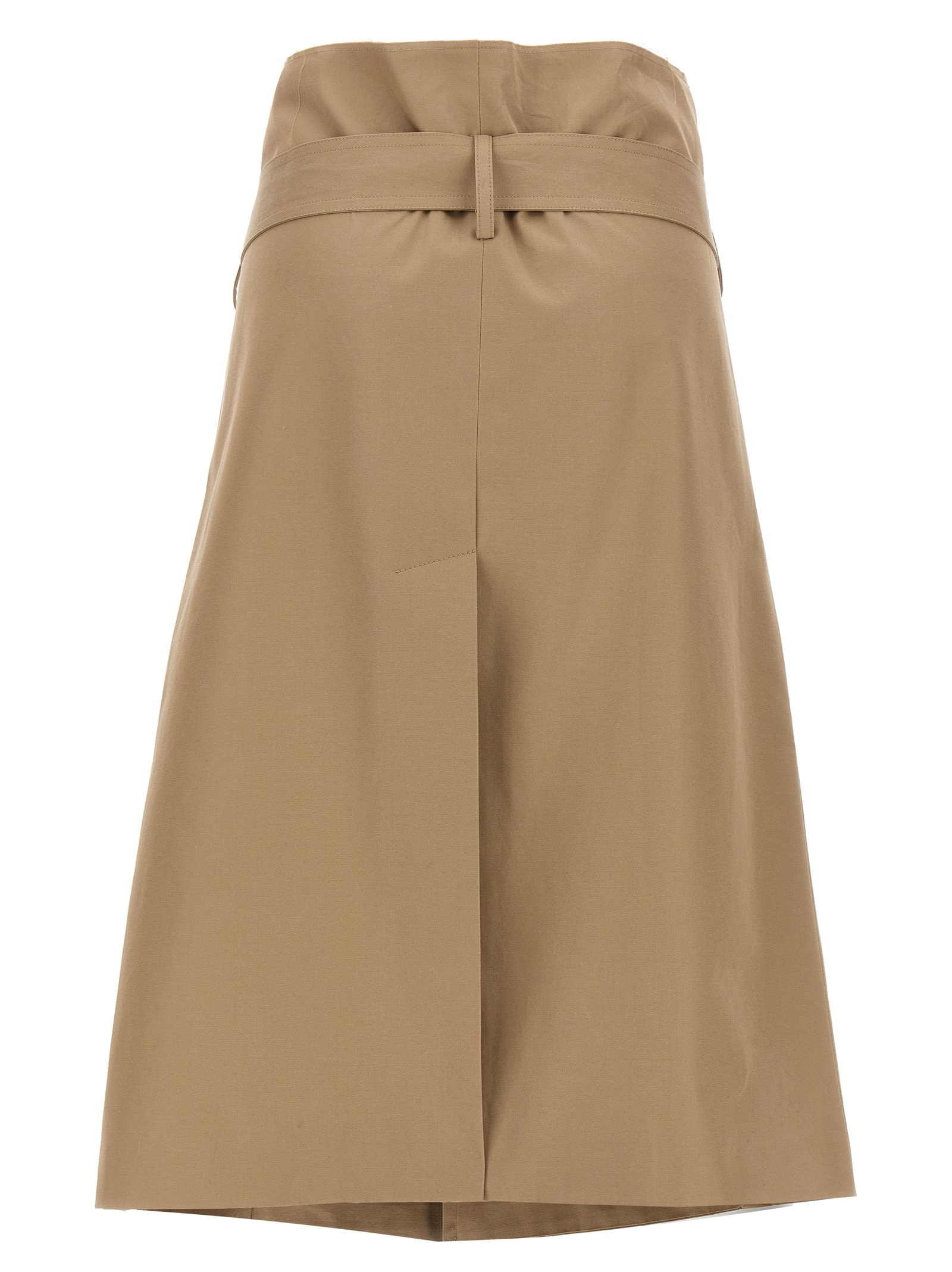 Vetements Deconstructed Trenchcoat Skirt With Belted High Waist In Beige