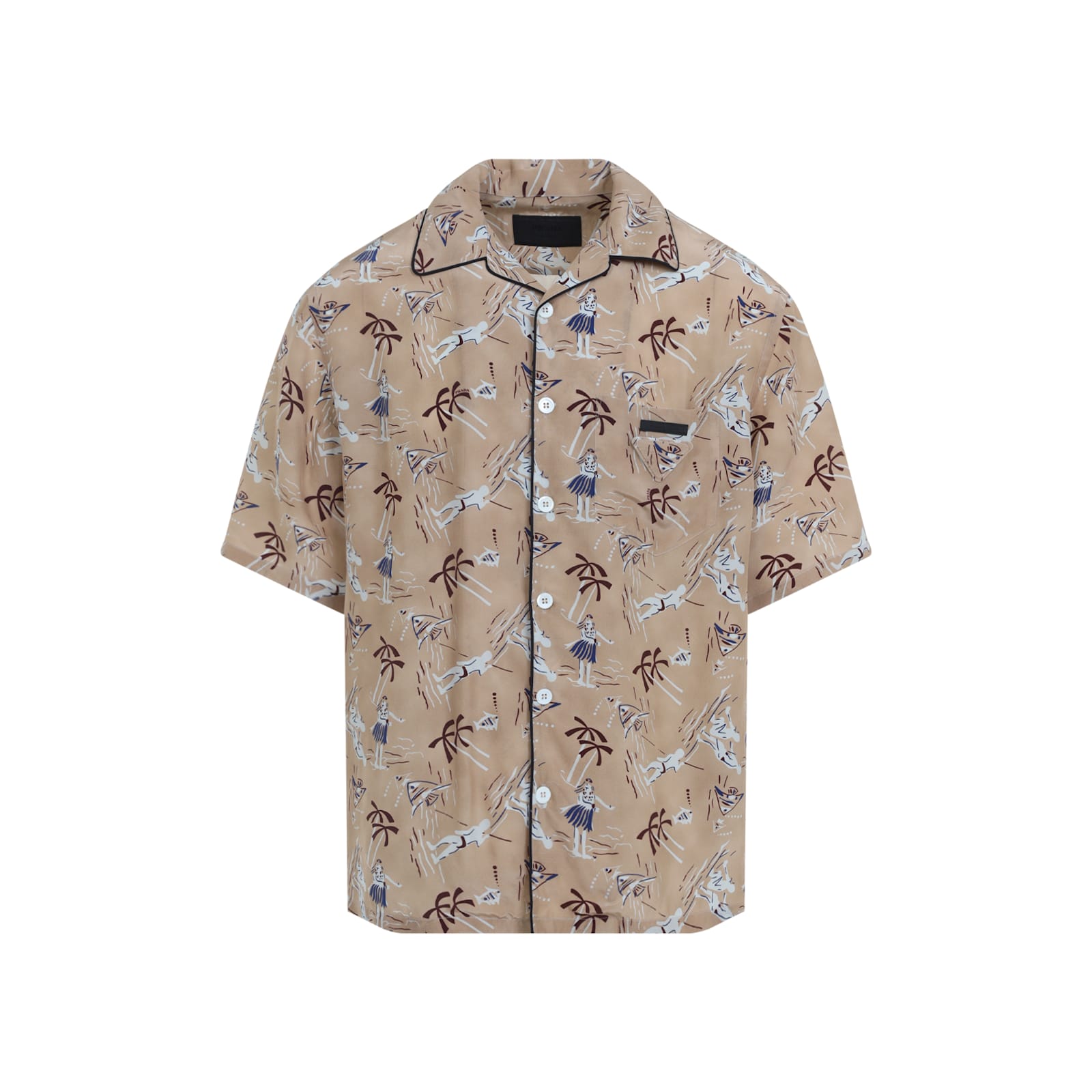 Prada Viscose And Silk Shirt In Blue