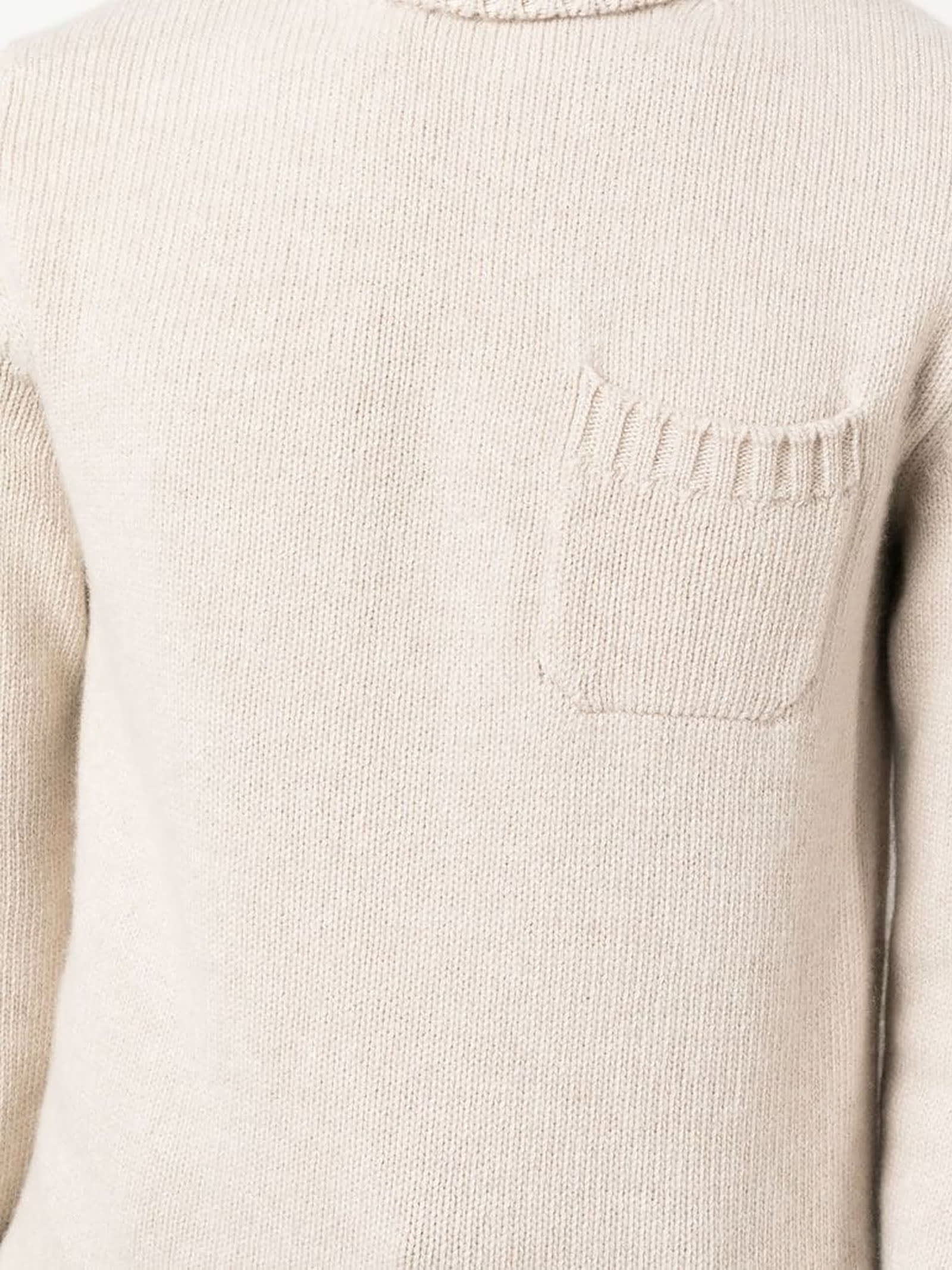 Shop Fedeli Beige Wool-cashmere Blend Jumper Sweater In Burro